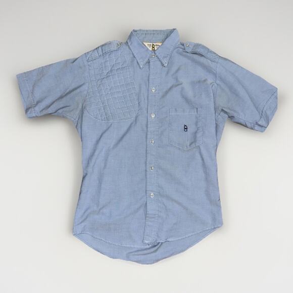 Bob Allen Short Sleeve Button Down Shirt Men’s Large Blue Hunting Workwear USA - Picture 1 of 4